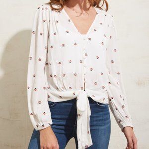 Sadie & Sage Button Down Tie Front Blouse